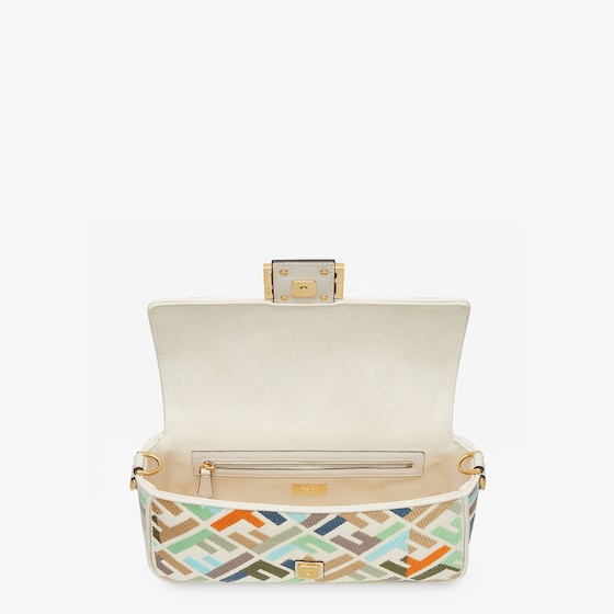 Baguette Canvas Bag With Multicolor FF Embroidery - Image 4